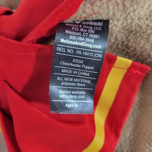 Melissa and Doug Pompomovich Cheerleader Hand Puppet Yellow Hair Blue Eye - Picture 11 of 11